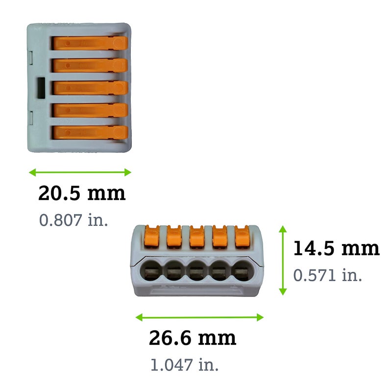 Wago 222-415 LEVER-NUTS 5 Conductor Compact Connectors 40 PK - Image 2